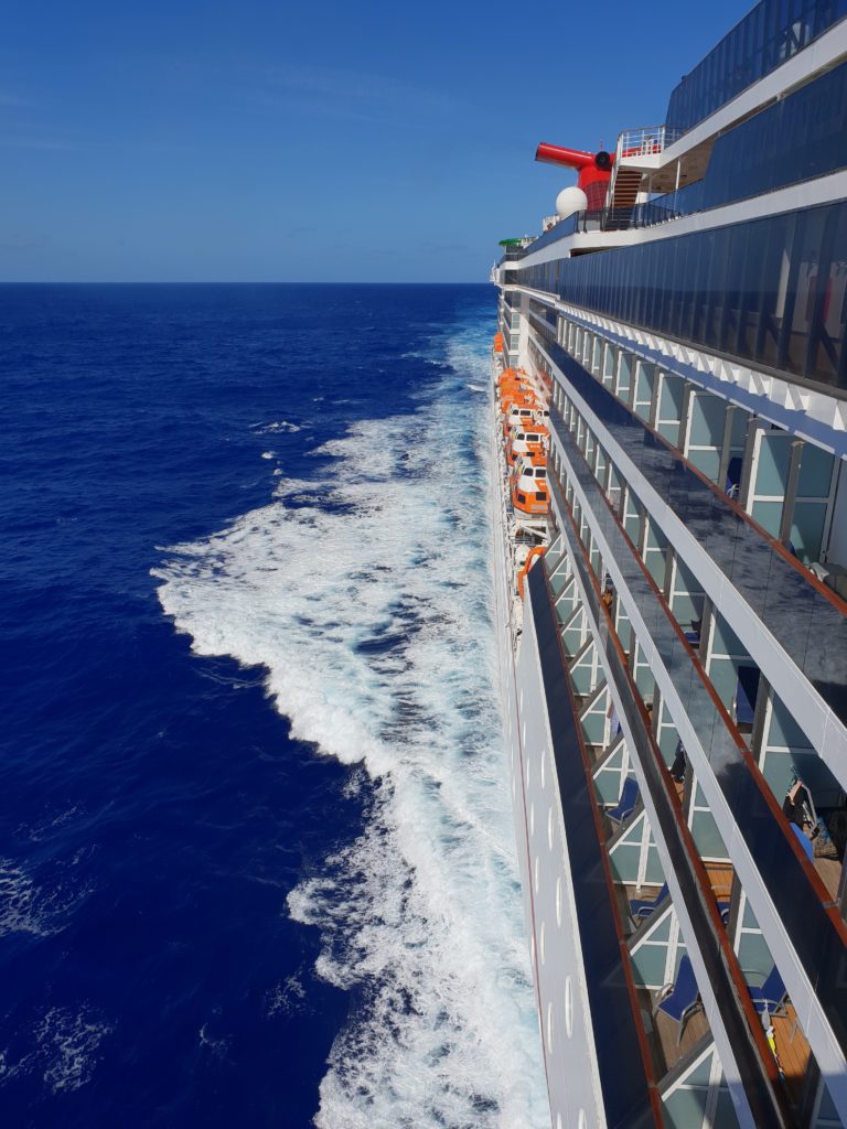 carnival cruise ship moving in the ocean